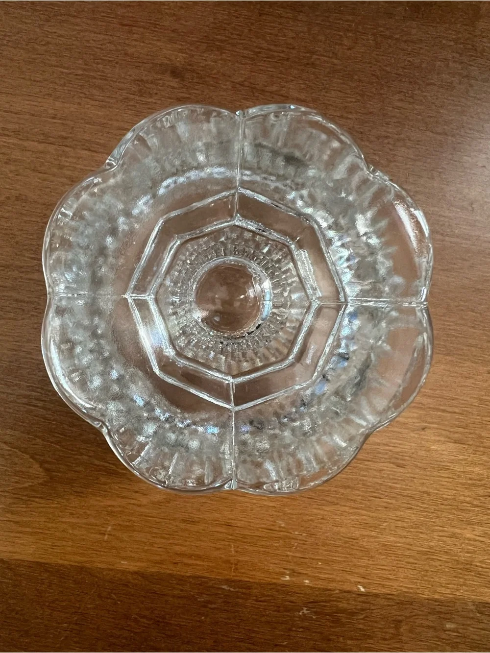 Indiana Glass Clear Diamond Pattern Candle Bowl
